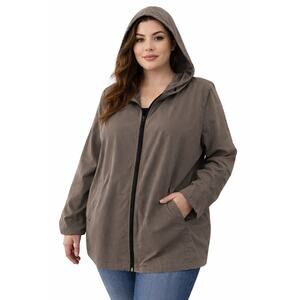 Happy Camper by Torrid Hooded Zip Front Jacket Womens Size 3X Lightweight